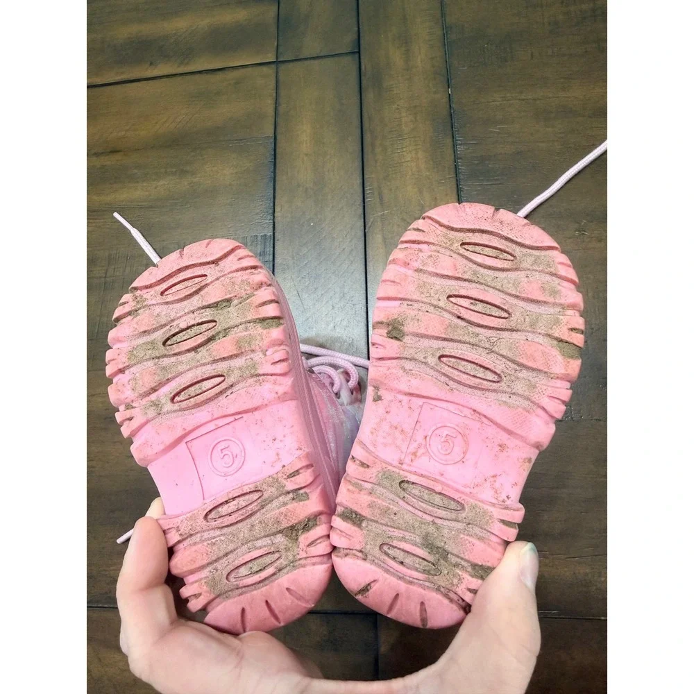 London Fog Girls Pink Tie Dye Faux Fur Winter Snow Boots Size 5 BF2130